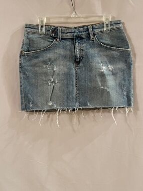 AG Adriano Goldschmied The Trust Distress Denim Skirt Size 31